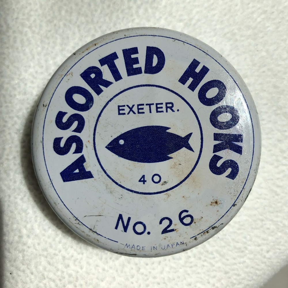 Vintage 1950’s Exeter Assorted Fishing Hooks in Original Tin